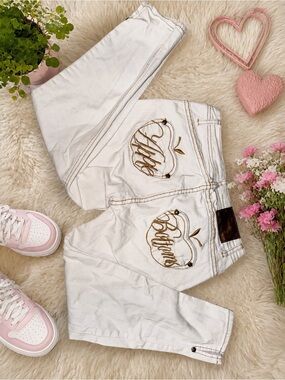 Apple Bottoms White‎ Embroidered Skinny Jeans Size 3/6 Y2K